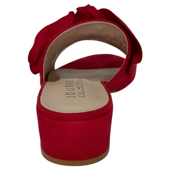 Journee Collection Sabica Red Microfiber Womens Sandals Size 6M - Picture 4 of 13